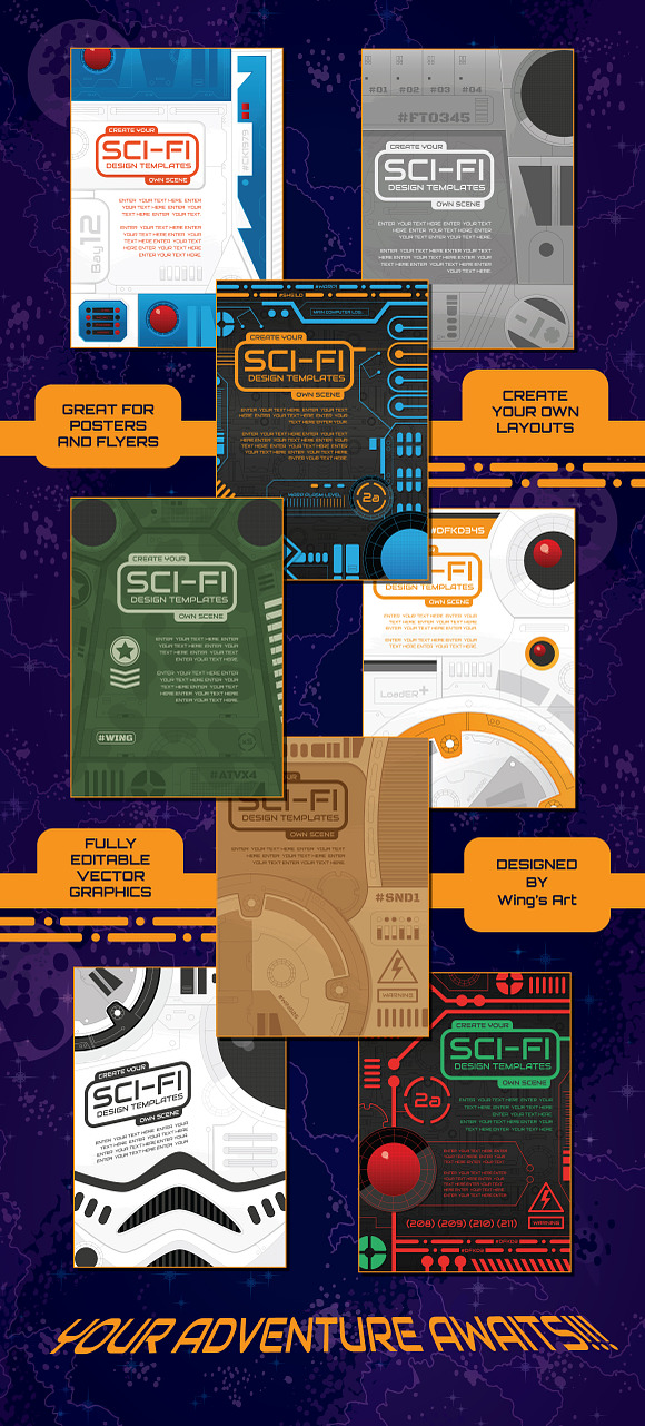 Sci-Fi Design Templates and Vectors in Illustrations - product preview 2