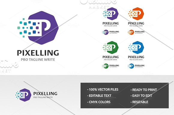 Letter P (Pixelling) Logo in Logo Templates - product preview 1