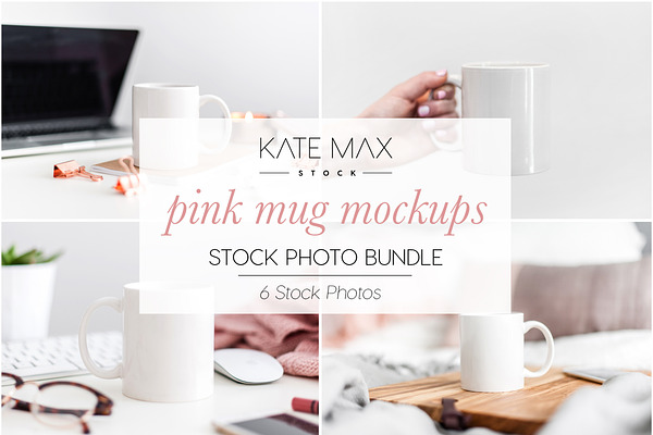 Pink Mug Mockups Photo Bundle 
