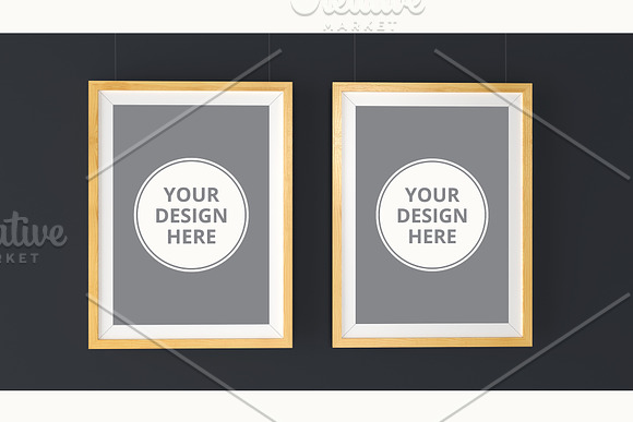 12 Wood Photo Frames Mock-up. in Branding Mockups - product preview 1