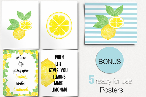 Lemons Digital Paper in Illustrations - product preview 5