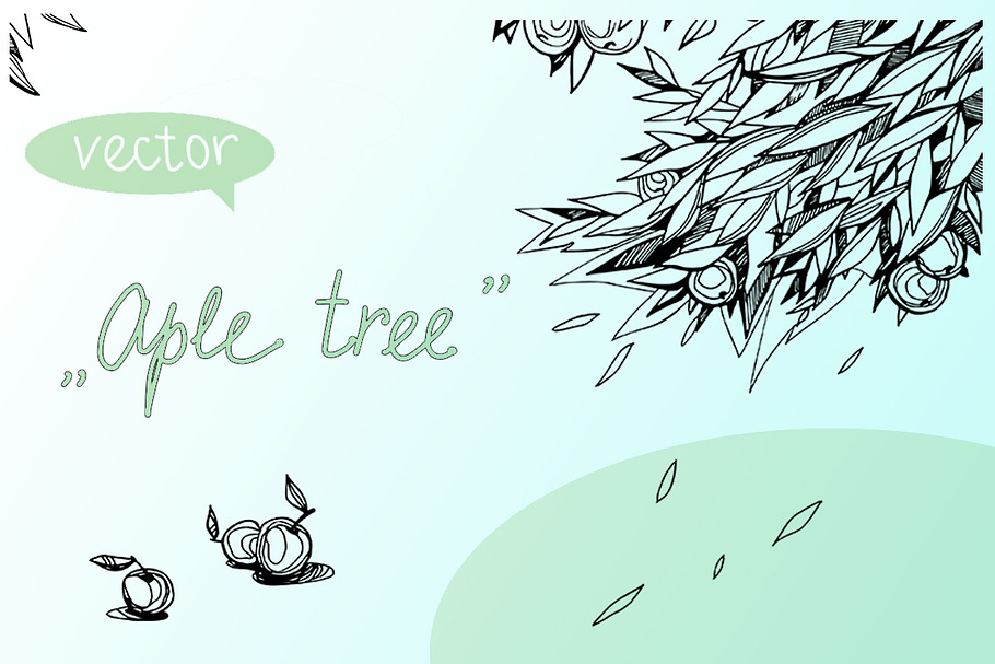 Apple tree branch in Illustrations - product preview 8