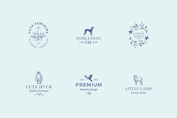Elegant Feminine Premade Logos Set in Logo Templates - product preview 6