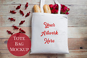 Tote Bag Mockup - Red Roses