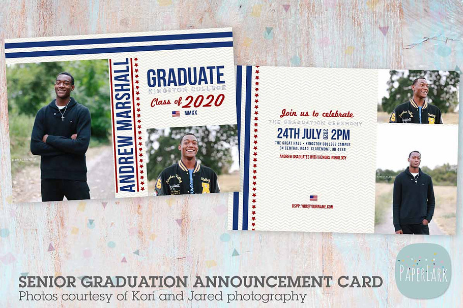 AG004 Senior Guy Graduation Card in Postcard Templates - product preview 8