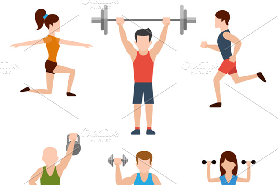 Exercises with weights and warm-up in Illustrations - product preview 8