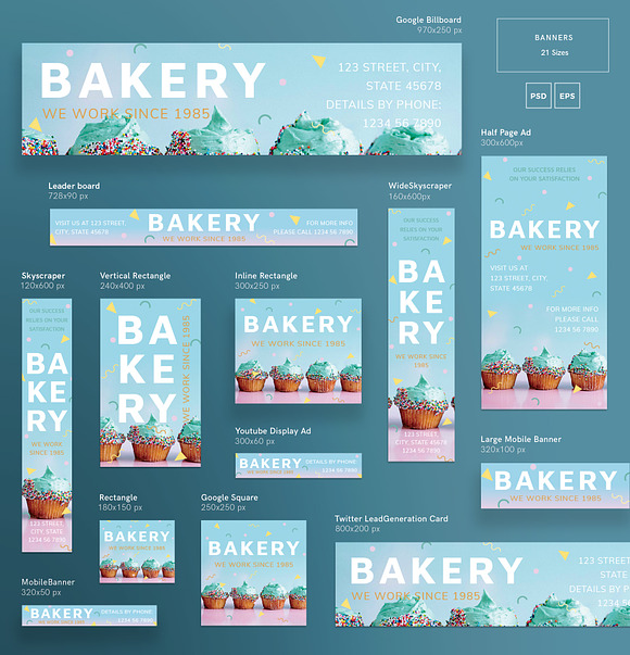 Banners Pack | Bakery in Templates - product preview 2