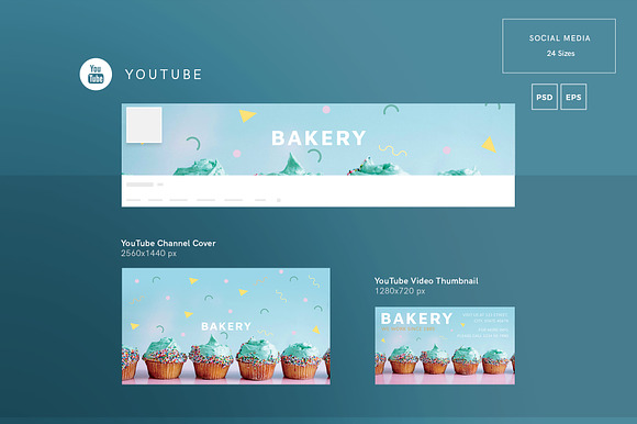 Social Media Pack | Bakery in Social Media Templates - product preview 2