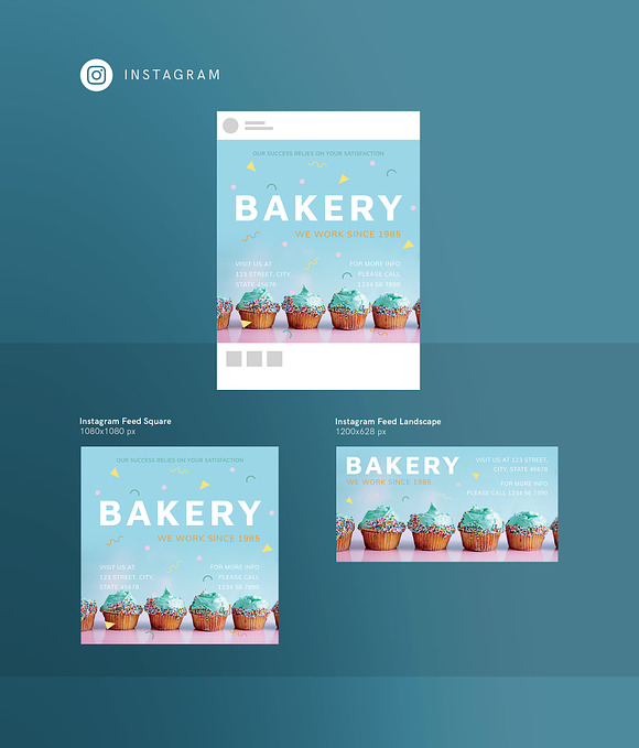 Social Media Pack | Bakery in Social Media Templates - product preview 6