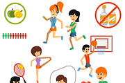 Icon set for active lifestyle