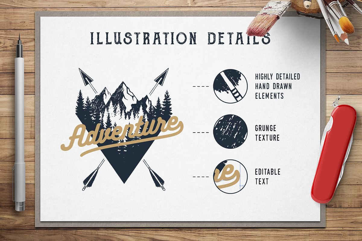 Wanderlust. 15 Double Exposure Logos in Logo Templates - product preview 8