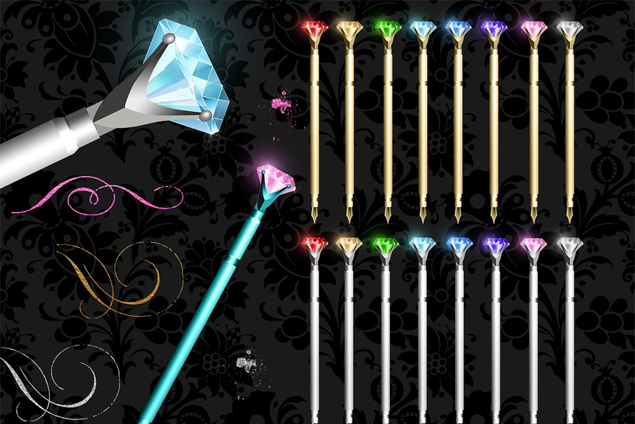 Diamond Pens Clipart in Objects - product preview 8