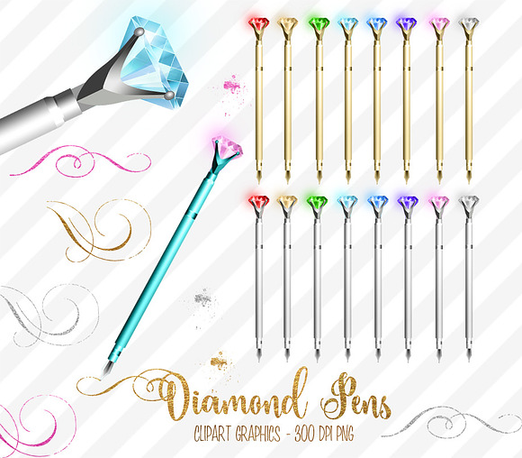 Diamond Pens Clipart in Objects - product preview 1