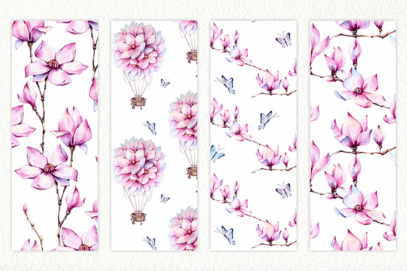 Magnolia Watercolor Set in Illustrations - product preview 3