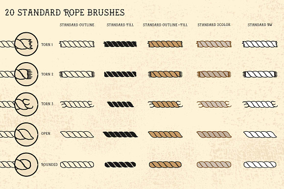 Sailor Mate's Rope Brushes I in Photoshop Brushes - product preview 1