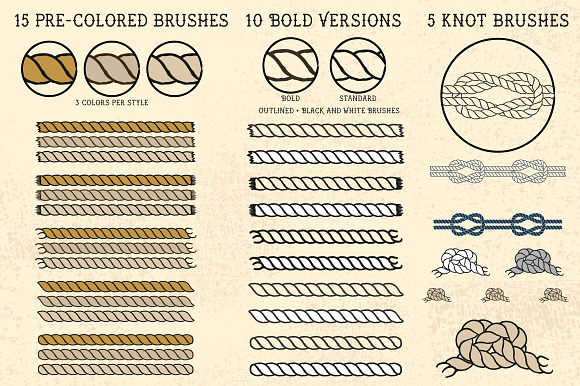 Sailor Mate's Rope Brushes I in Photoshop Brushes - product preview 4