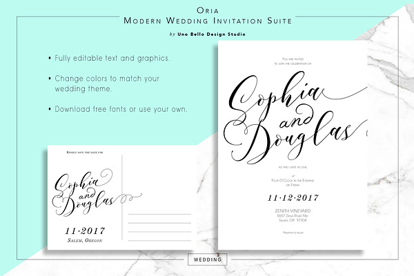 Oria Modern Wedding Stationery