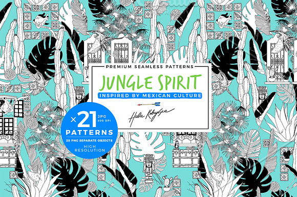 Mexican jungle pattern in Patterns - product preview 4