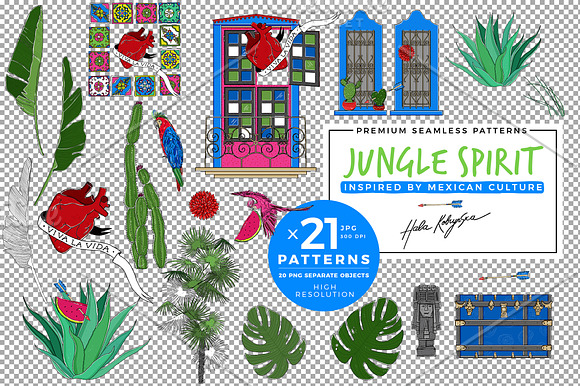 Mexican jungle pattern in Patterns - product preview 10