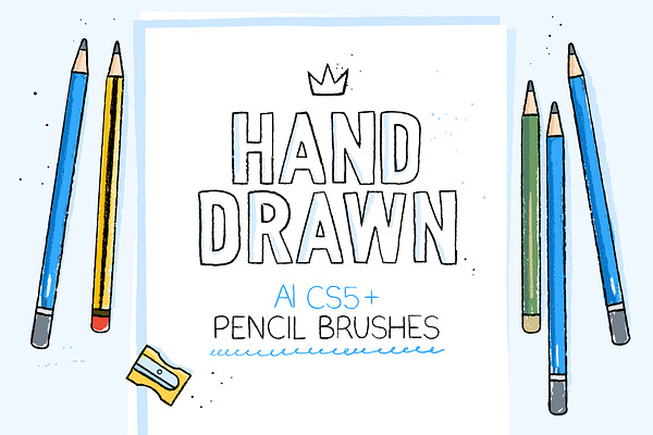 AI hand drawn pencil brushes
