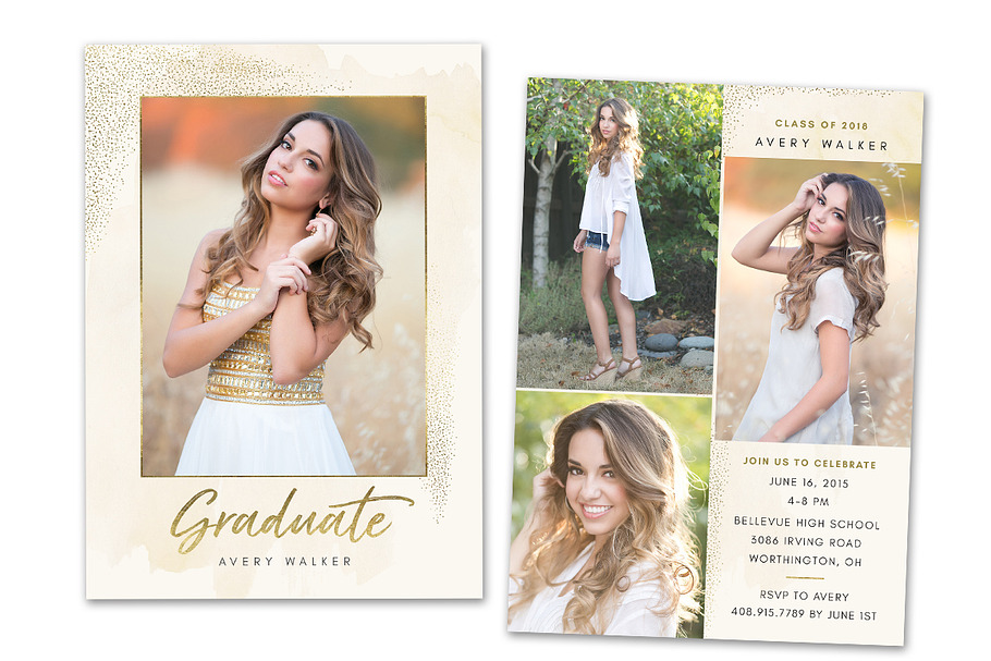 Graduation Announcement Senior Card in Card Templates - product preview 8