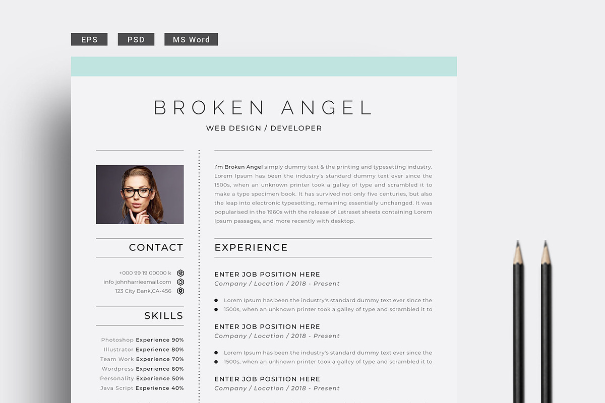 Minimal Resume + Cover Letter in Letter Templates - product preview 8