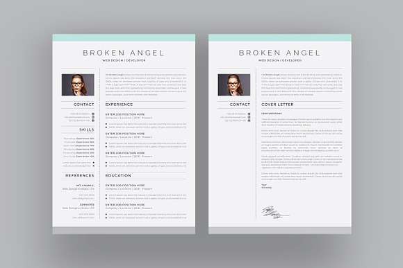 Minimal Resume + Cover Letter in Letter Templates - product preview 1