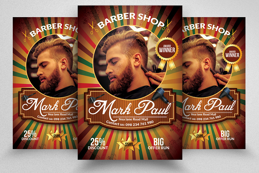 Barber Shop Promotional Flyer Temp in Flyer Templates - product preview 8