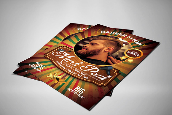 Barber Shop Promotional Flyer Temp in Flyer Templates - product preview 1