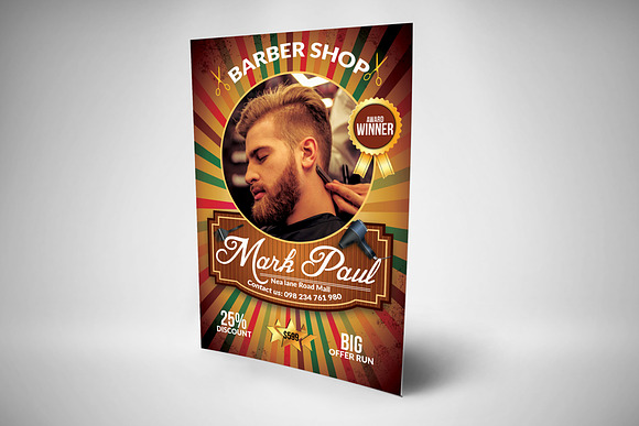 Barber Shop Promotional Flyer Temp in Flyer Templates - product preview 2