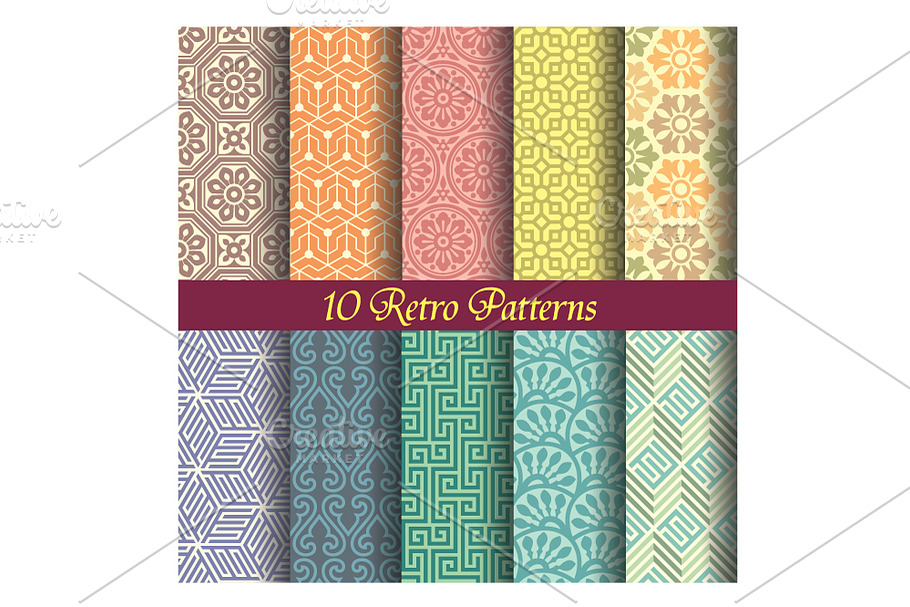 retro pattern collection in Patterns - product preview 8