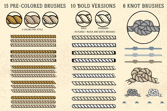 Sailor Mate's Rope Brushes III in Photoshop Brushes - product preview 2