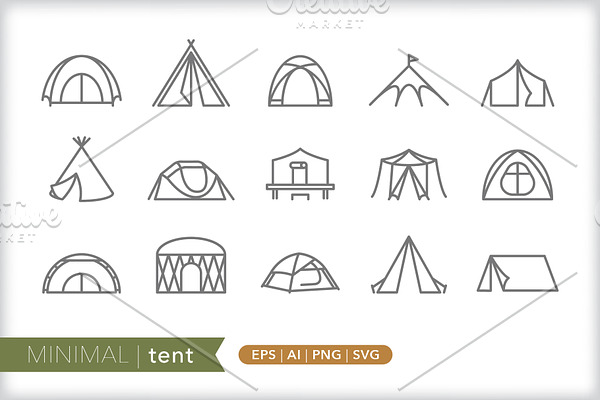 Minimal tent icons