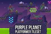 Purple Planet - Platformer Tileset