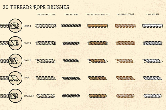 Sailor Mate's Rope Brushes V in Photoshop Brushes - product preview 1