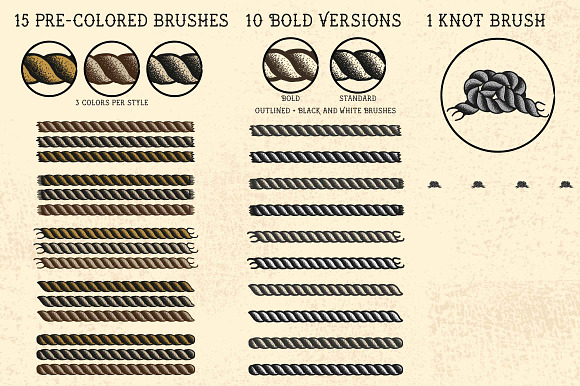 Sailor Mate´s Rope Brush Collection in Photoshop Brushes - product preview 6
