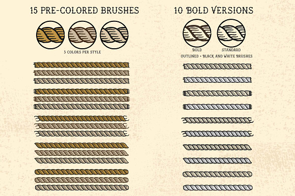 Sailor Mate´s Rope Brush Collection in Photoshop Brushes - product preview 12
