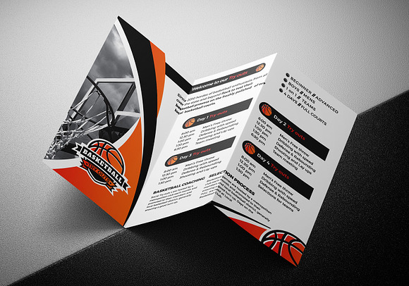 Basketball Tri-Fold Brochure in Brochure Templates - product preview 4