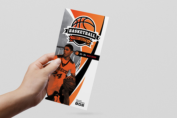 DL Basketball Rack Card Template in Flyer Templates - product preview 1