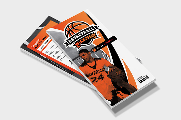 DL Basketball Rack Card Template in Flyer Templates - product preview 3