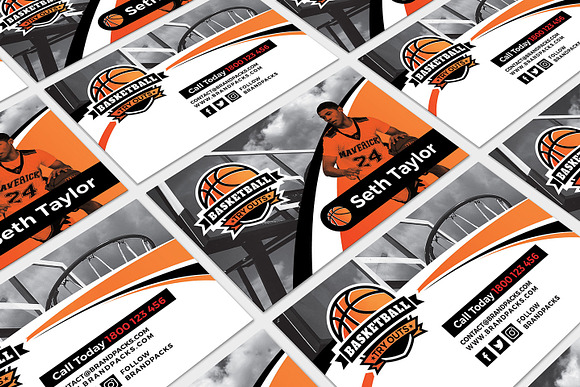 Basketball Business Card Template in Business Card Templates - product preview 3