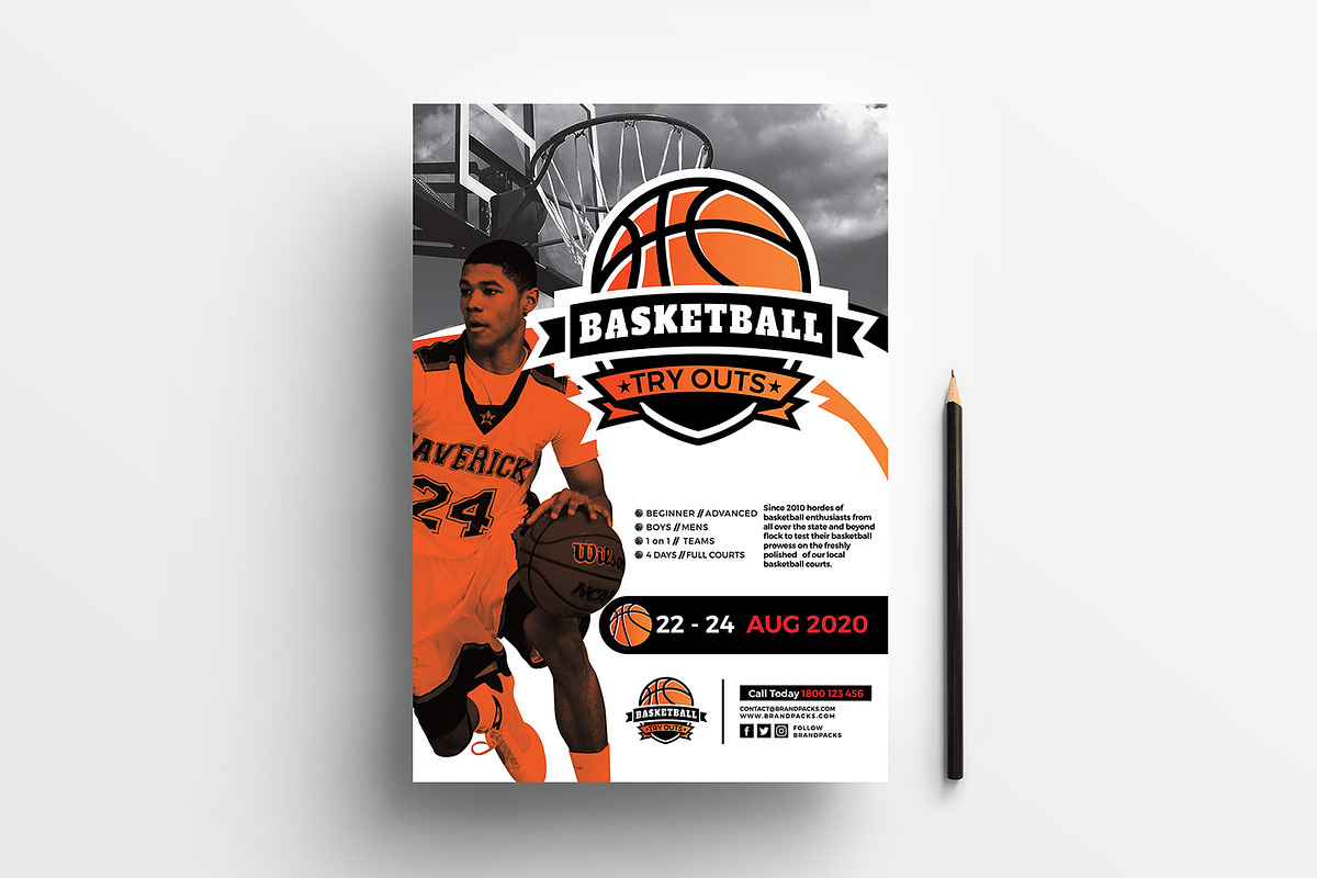 A4 Basketball Poster Templates in Flyer Templates - product preview 8