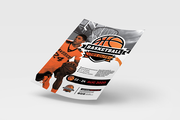 A4 Basketball Poster Templates in Flyer Templates - product preview 2