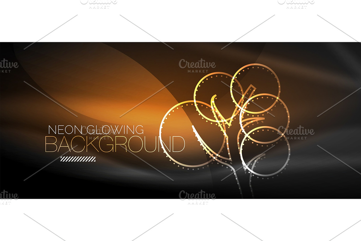 Vector neon glowing tree background in Textures - product preview 8