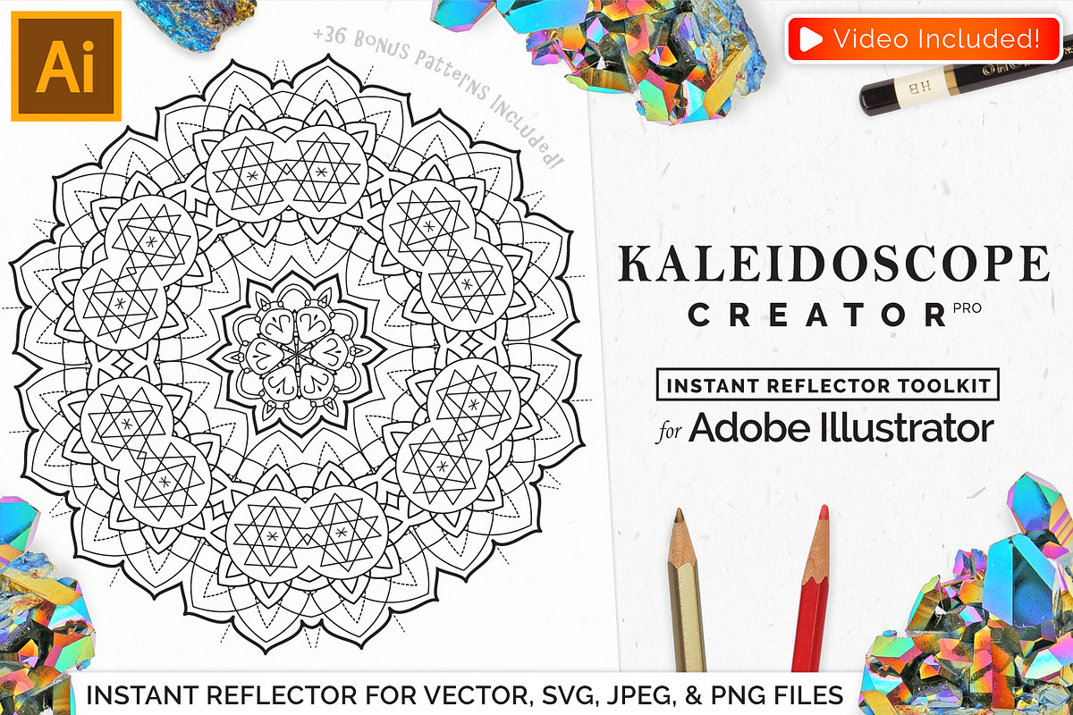Vector Kaleidoscope for Adobe Ai in Photoshop Plugins - product preview 8