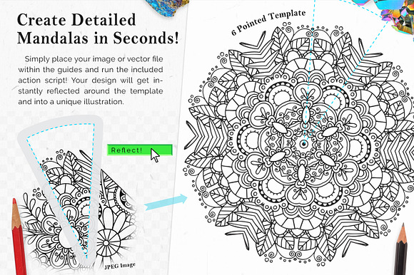Vector Kaleidoscope for Adobe Ai in Photoshop Plugins - product preview 1
