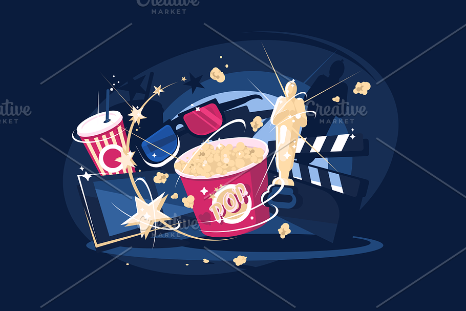 Cinema accessories in Illustrations - product preview 8