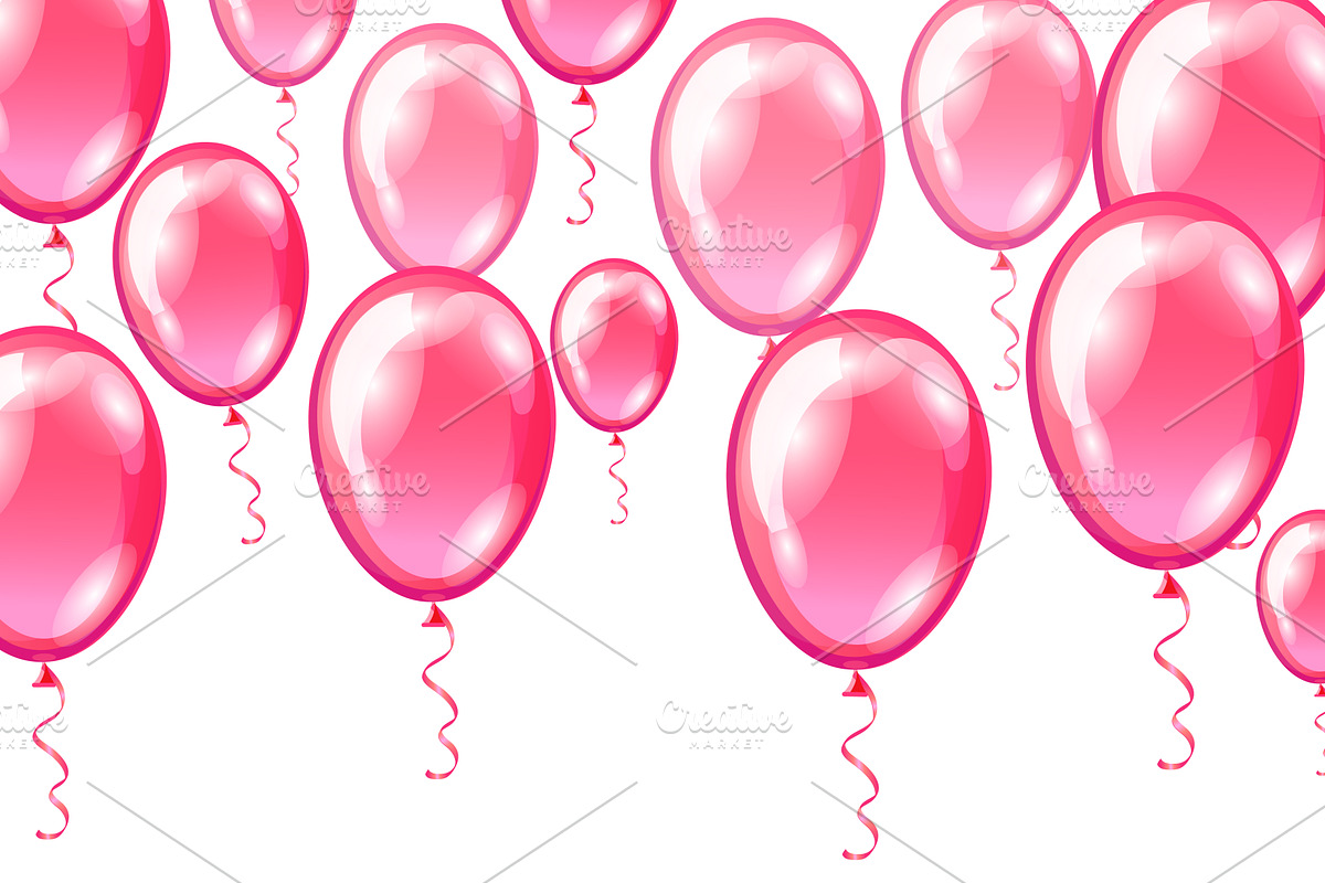Set of Colorful Balloons backgrounds in Illustrations - product preview 8