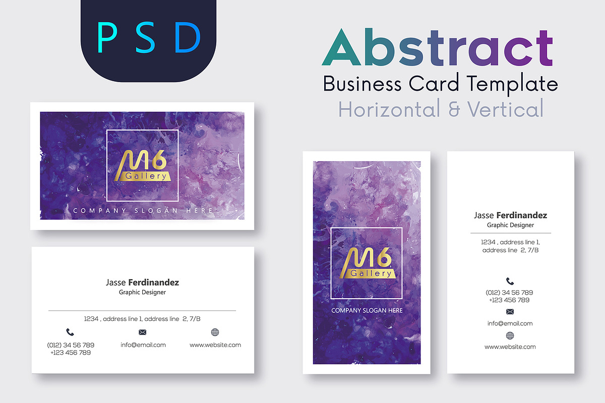 Abstract Business Card Template- S02 in Business Card Templates - product preview 8