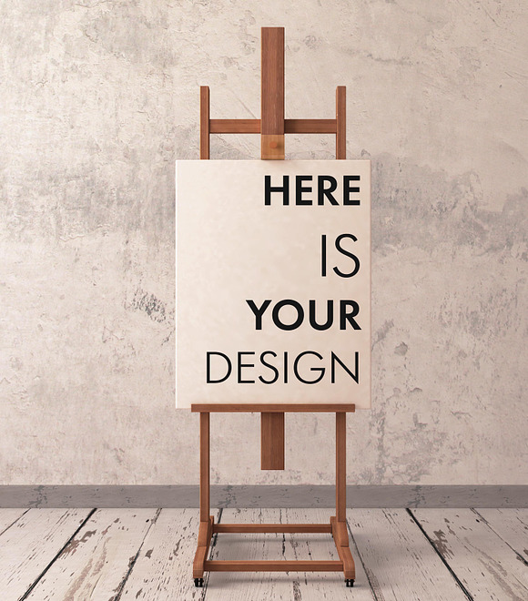 mock up poster in easel in Print Mockups - product preview 4